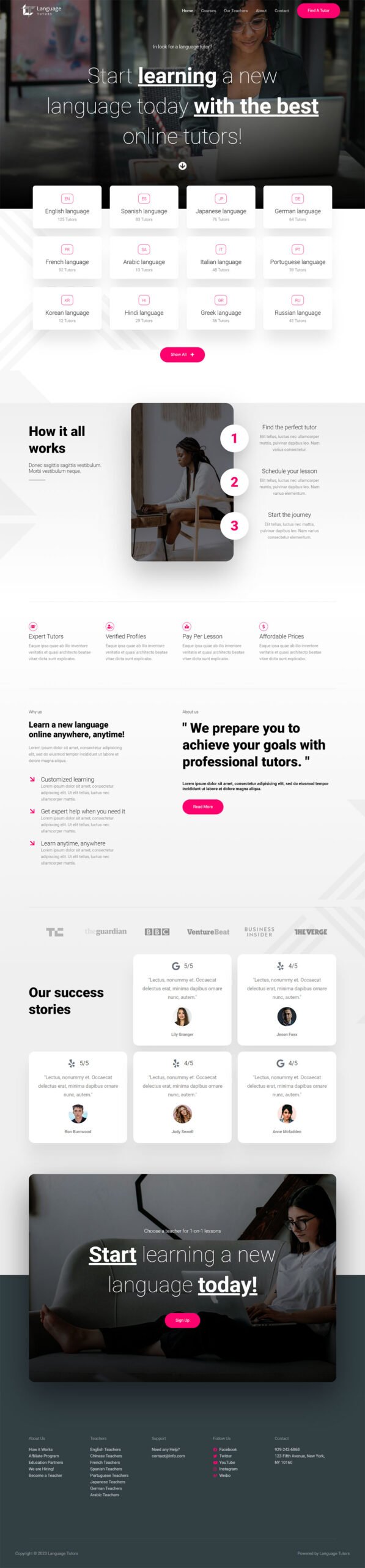 Language Tutors — Business website