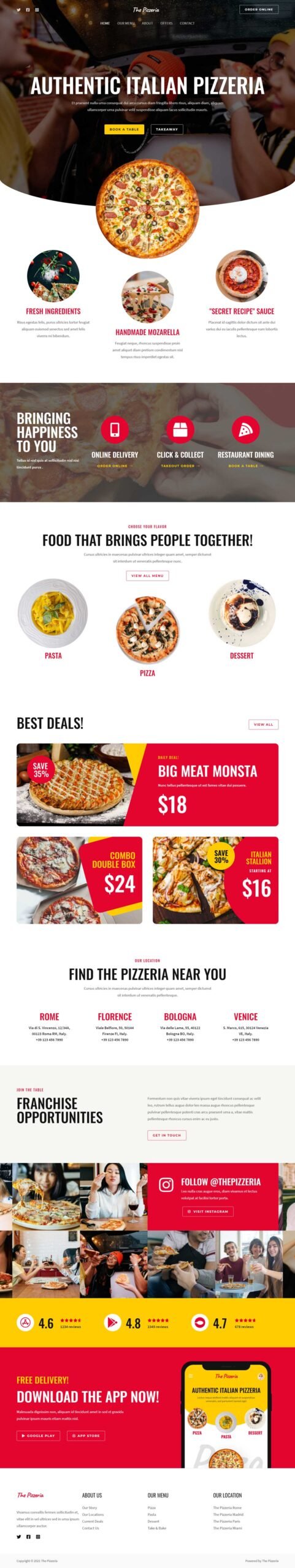 The Pizzeria — Business website