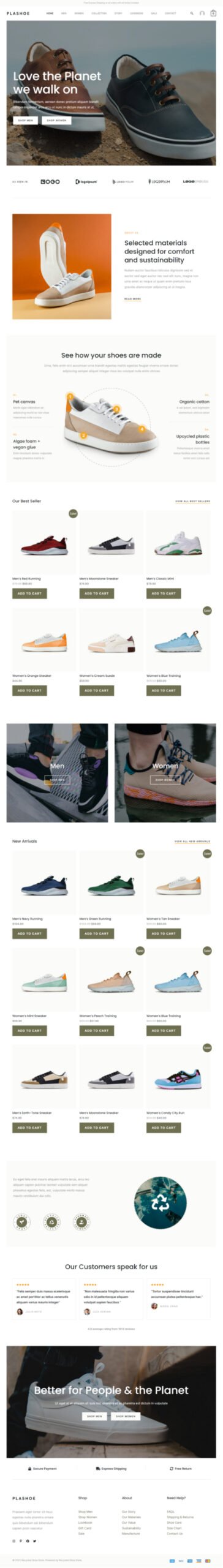 Recycled Shoe Store — eCommerce website