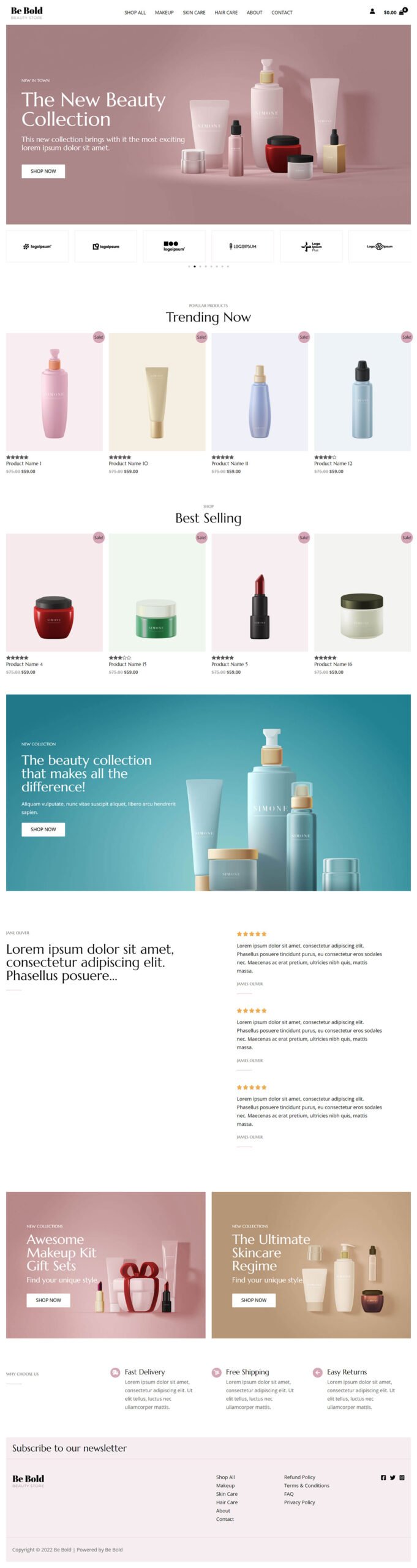 Be Bold — eCommerce website