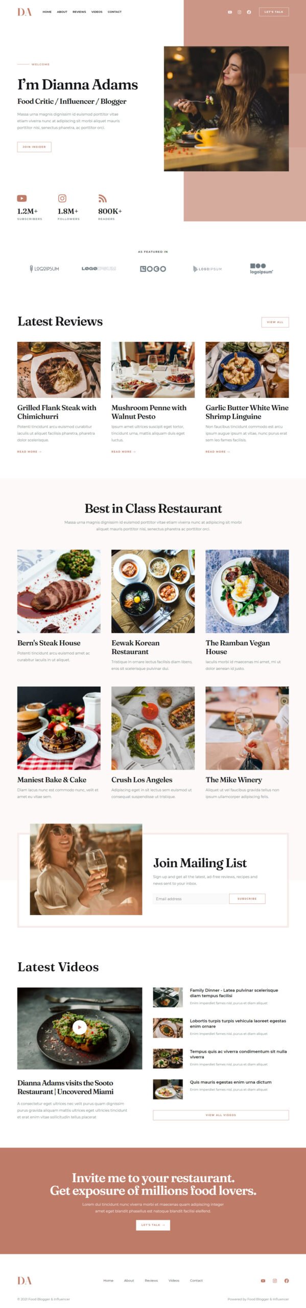 Food Blogger & Influencer — Other website