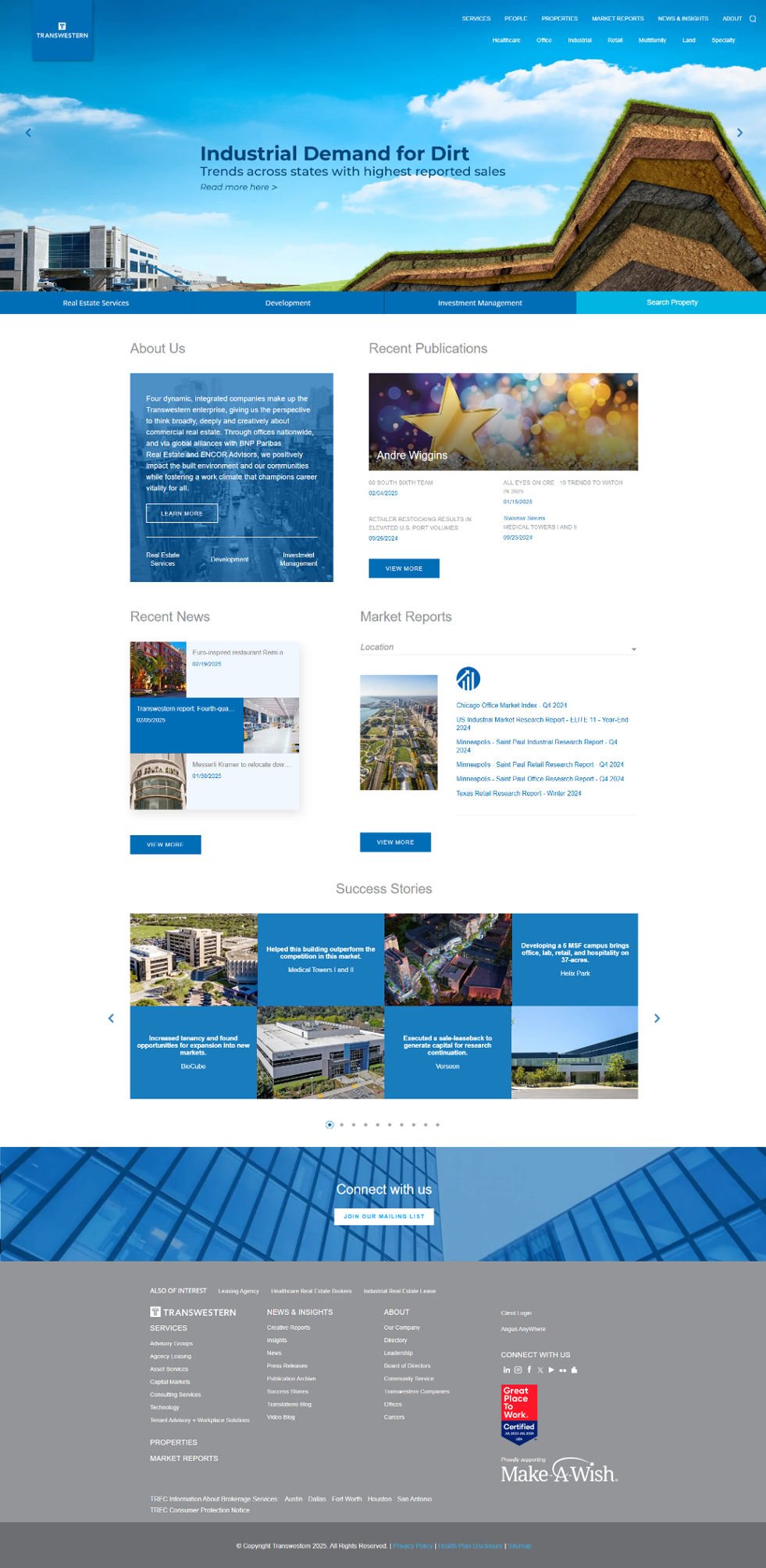 Transwestern — Real Estate website
