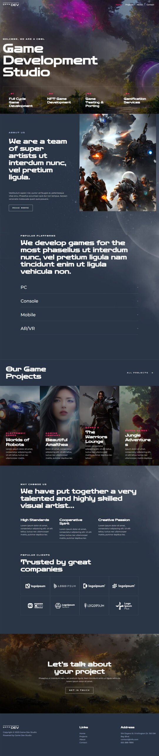 Game Dev Studio — Business website