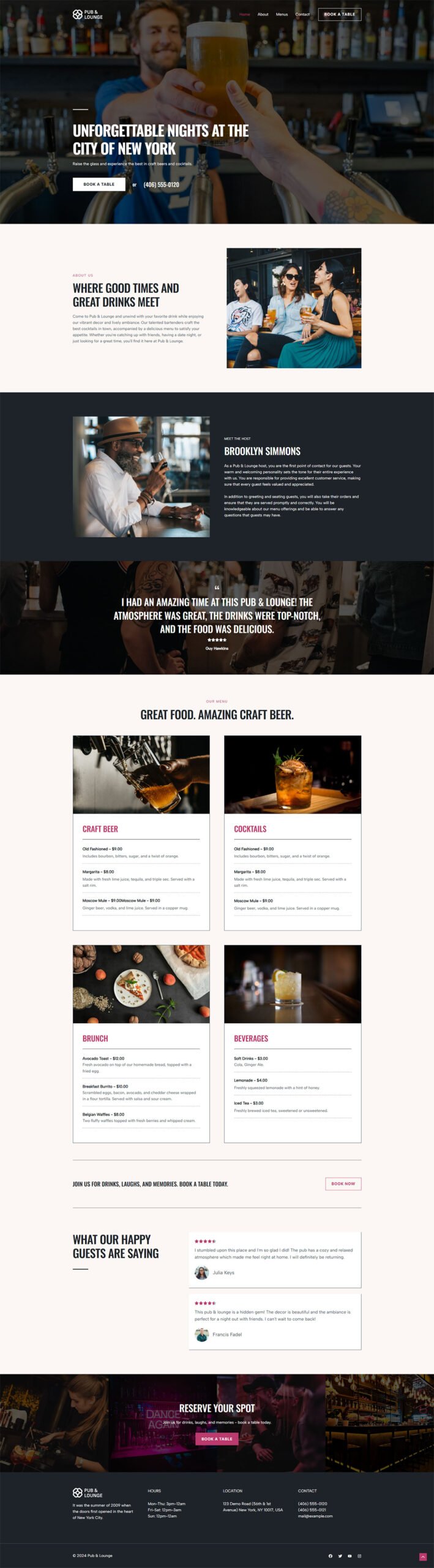 Pub & Lounge — Business website