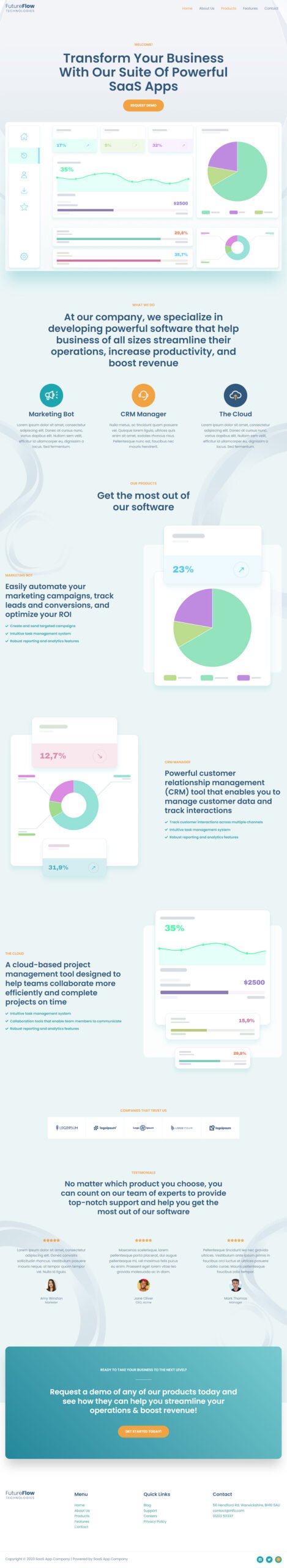 SaaS App Company — Business website