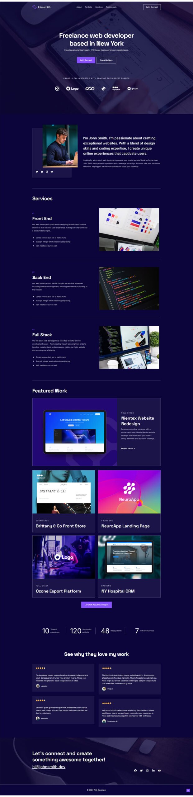 Web Developer — Business website