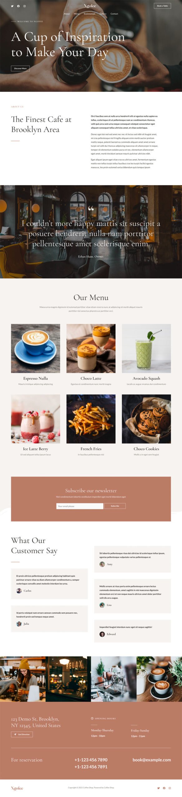 Coffee Shop — Restaurant website