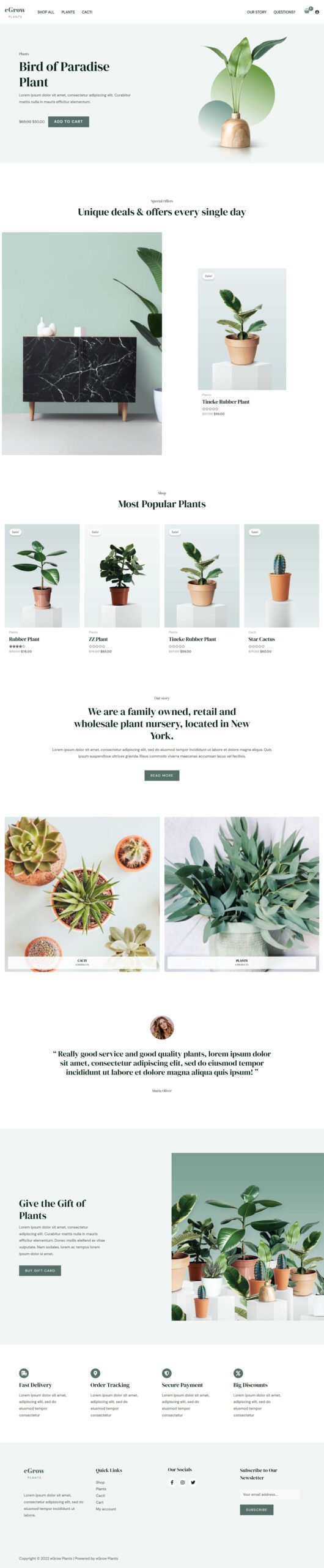 eGrow Plants — eCommerce website
