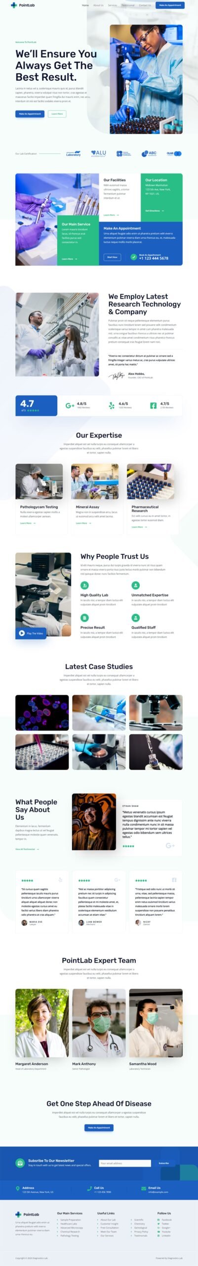 Diagnostics Lab — Medical website