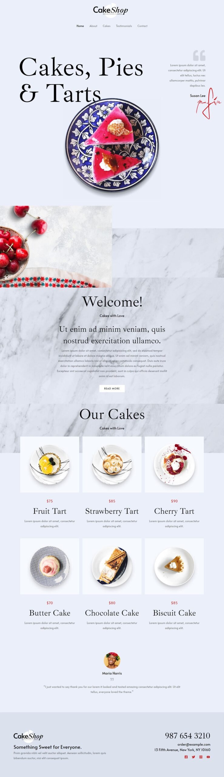 Cake Shop — Restaurant website