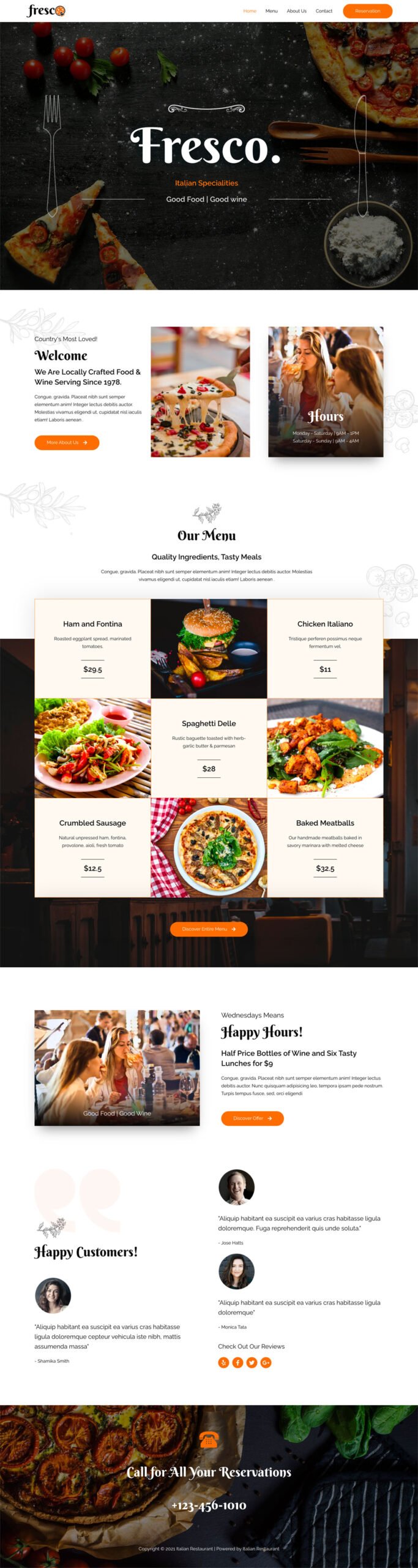 Italian Restaurant — Restaurant website