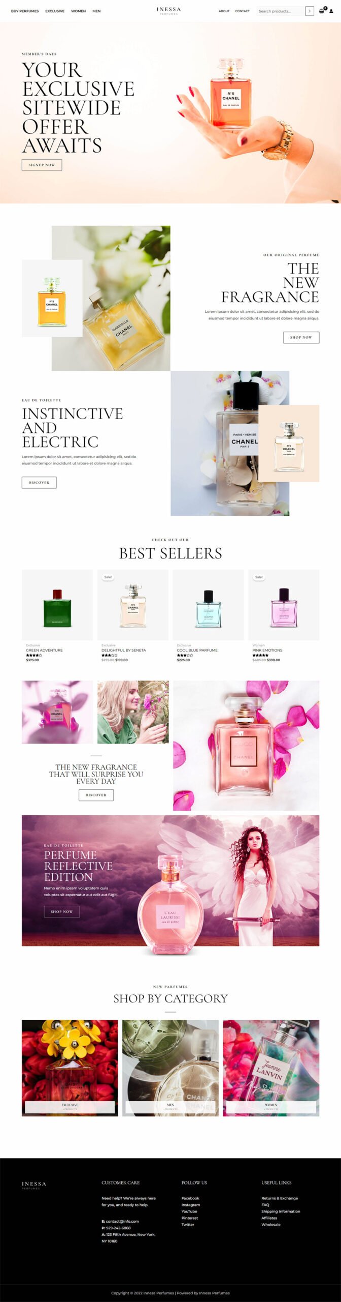 Innesa Perfumes — eCommerce website