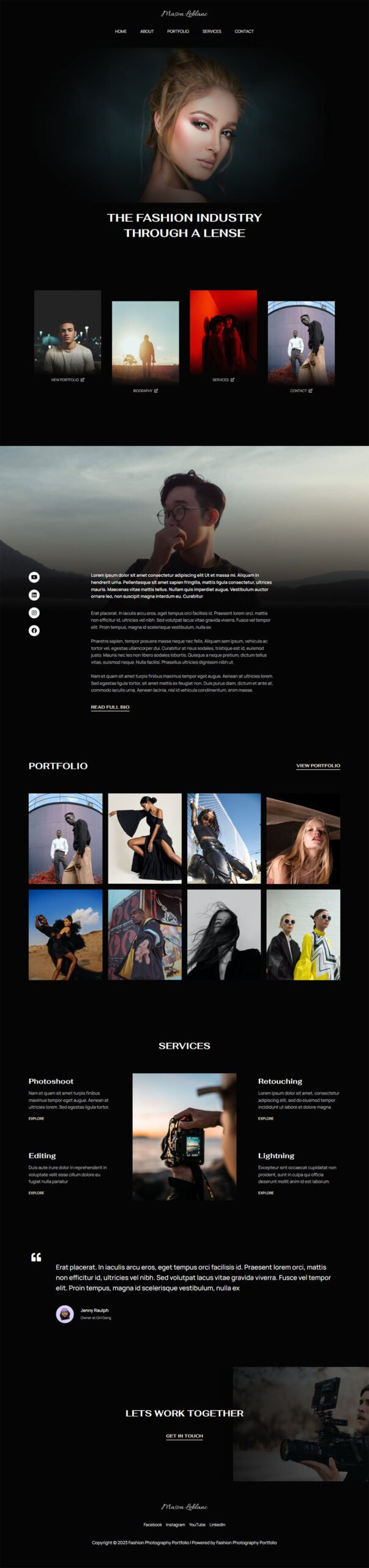 Fashion Photography Portfolio — Business website