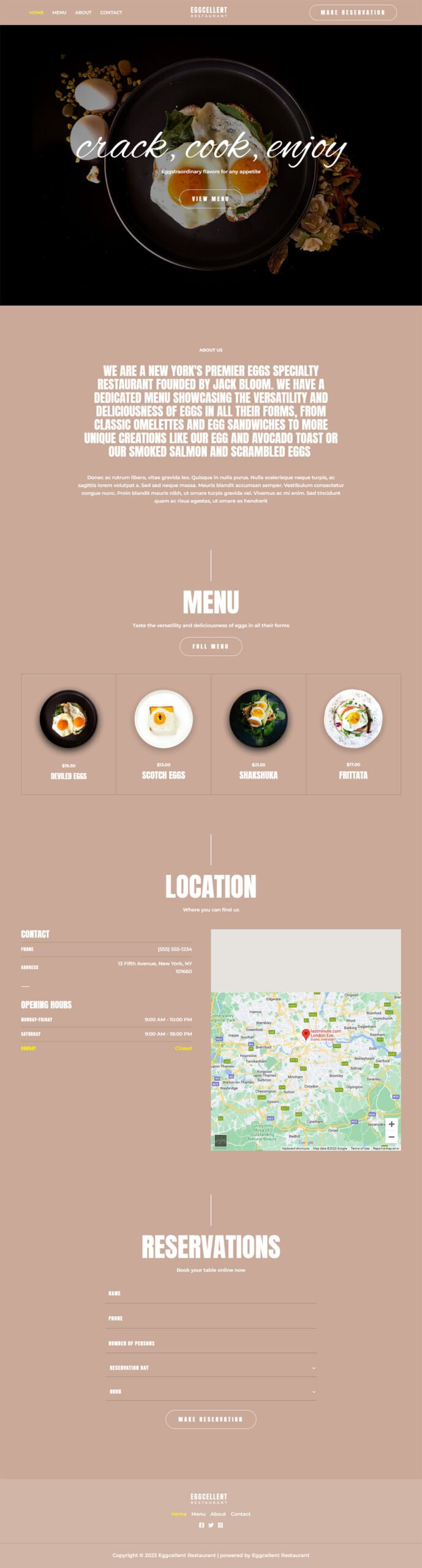 Eggcellent Restaurant — Business website