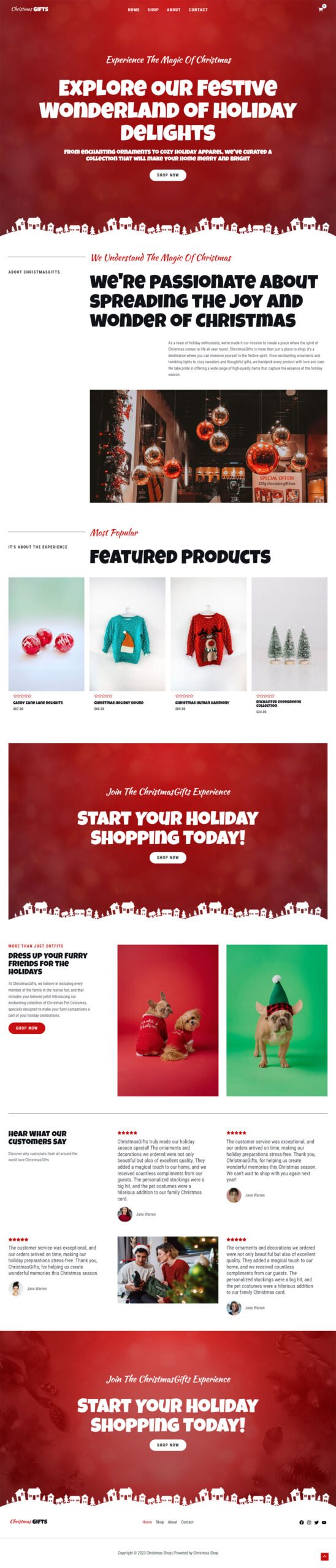 Christmas Shop — eCommerce website