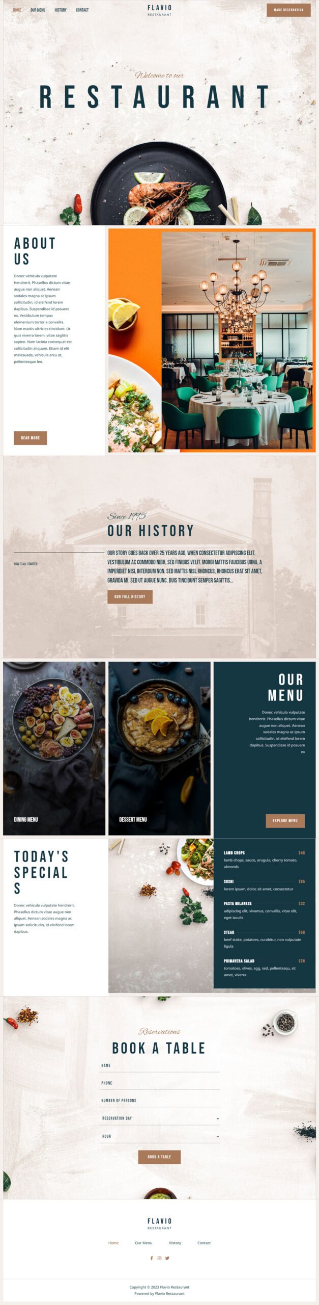 Flavio Restaurant — Restaurant website