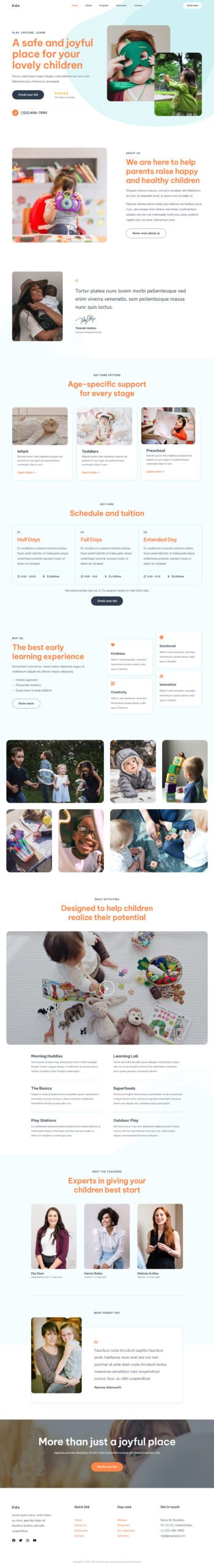 Day Care Services — Business website