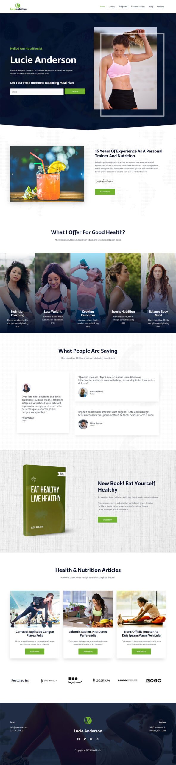 Nutritionist — Medical website