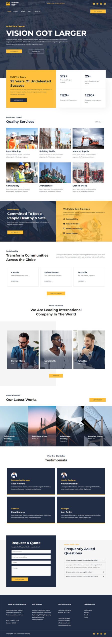 Construction Company — Business website