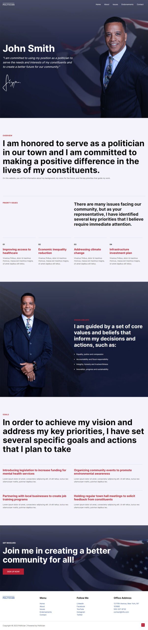 Politician — Business website