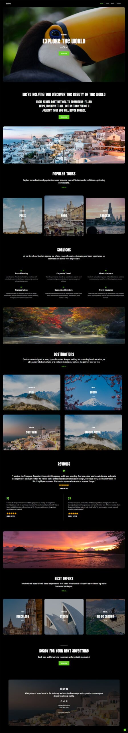 Tours — Business website