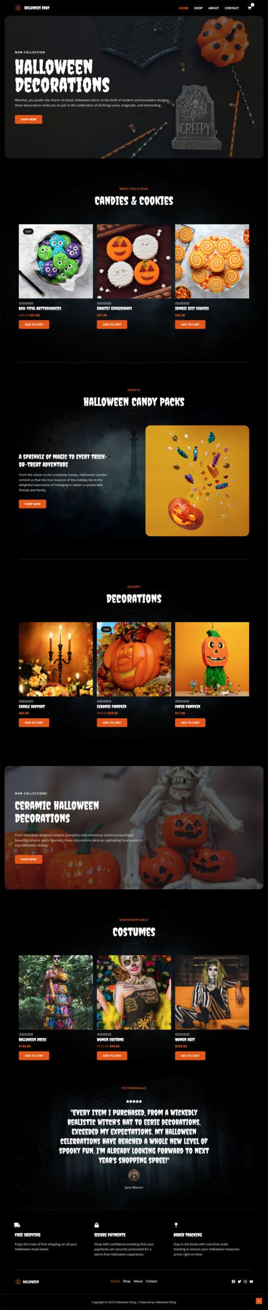 Halloween Shop — eCommerce website