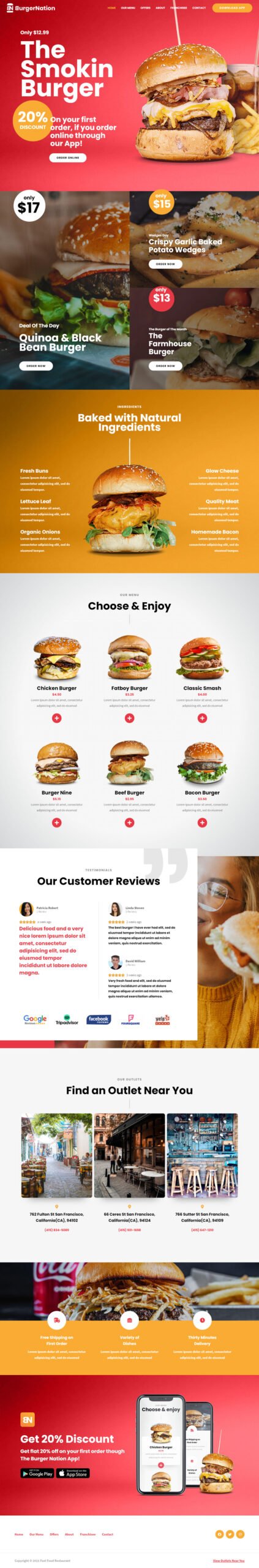 Fast Food Restaurant — Restaurant website
