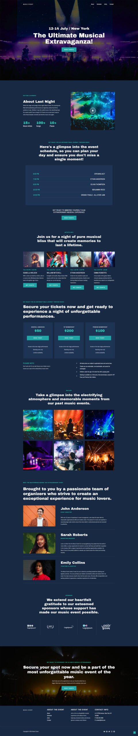 Music Event — Business website