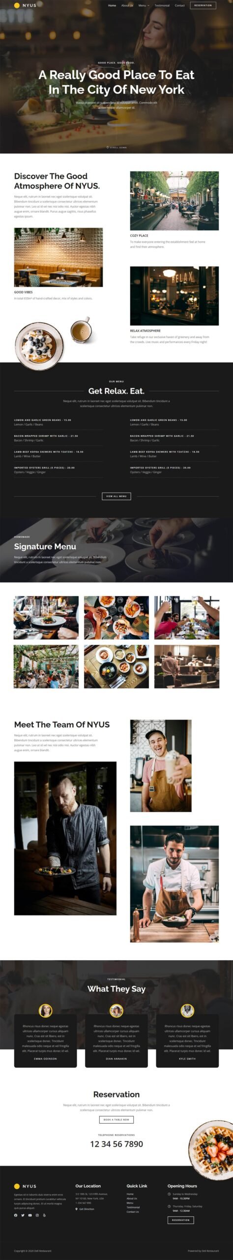 Deli Restaurant — Restaurant website