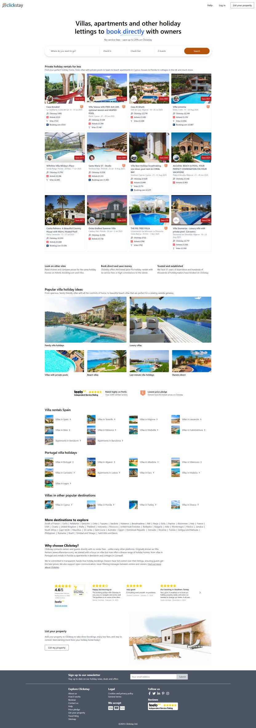 Clickstay — Real Estate website