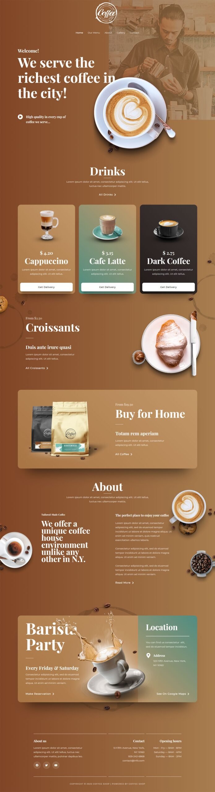 Coffee Shop — Restaurant website