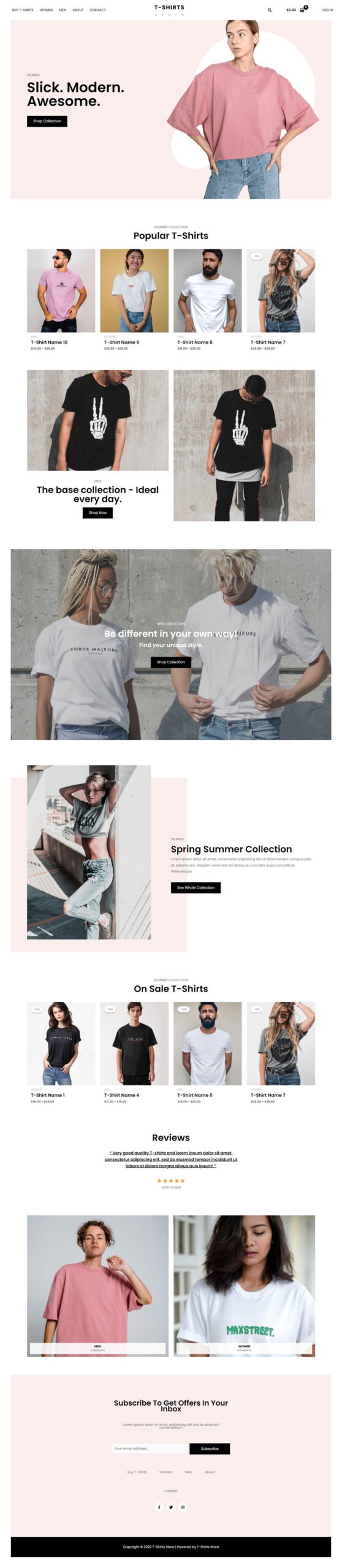 T-Shirts Store — eCommerce website