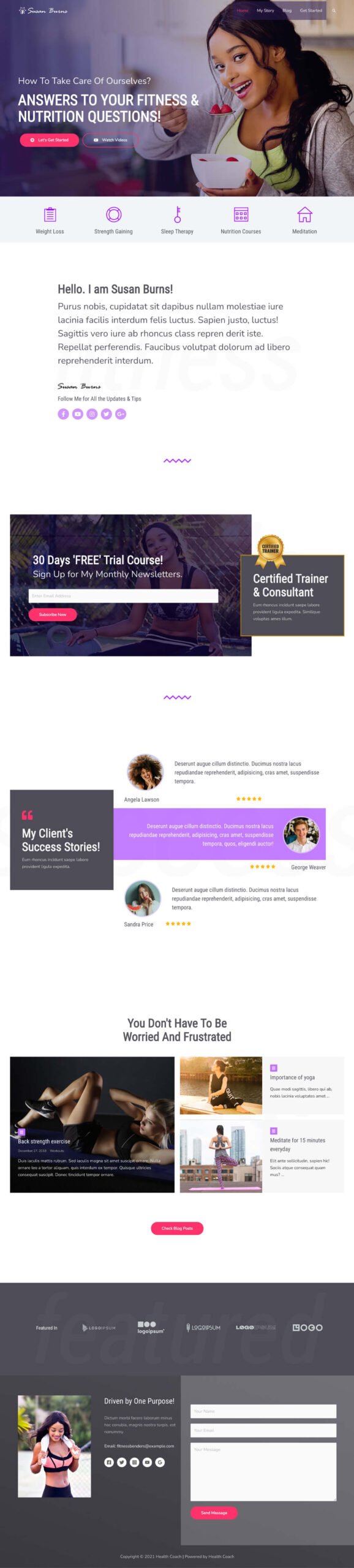 Health Coach — Medical website