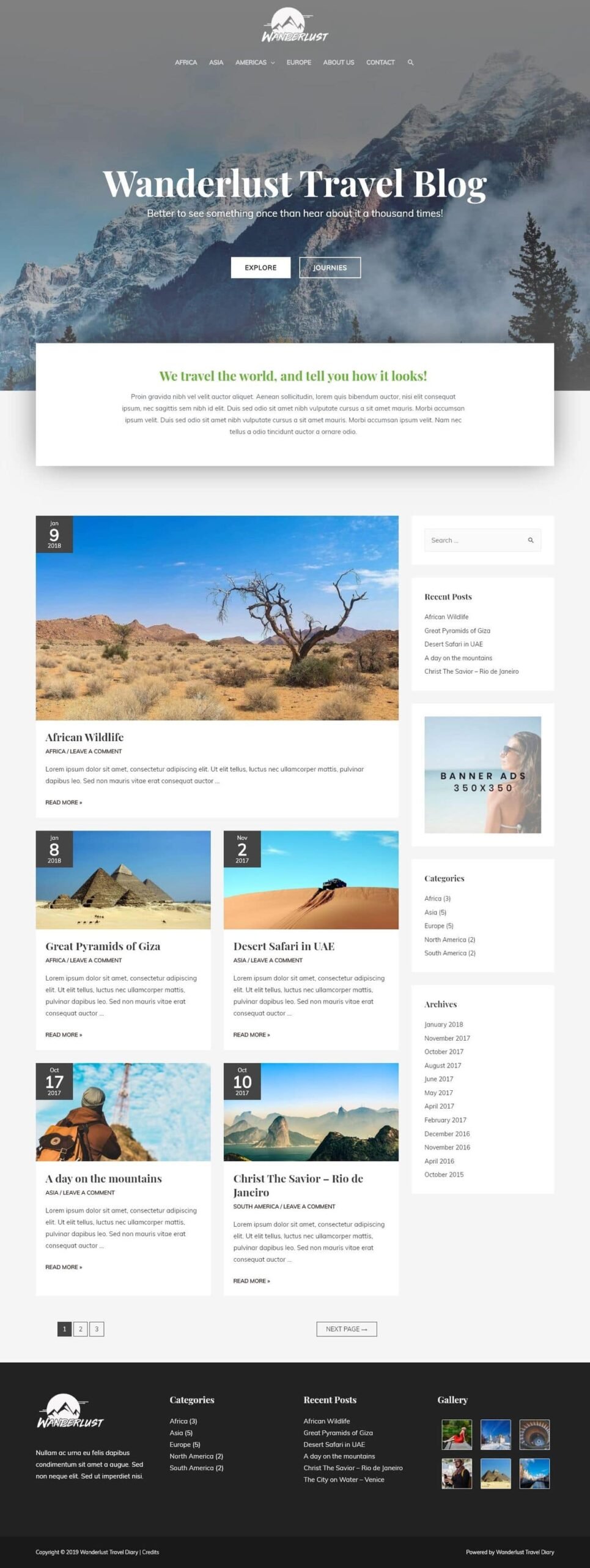 Wanderlust Travel Diary — Travel & Tour website