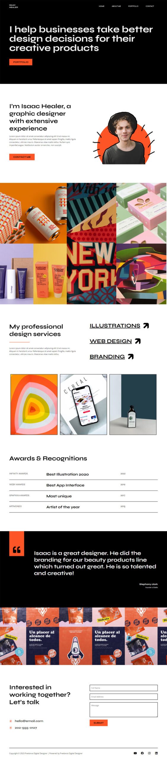 Freelance Digital Designer — Business website