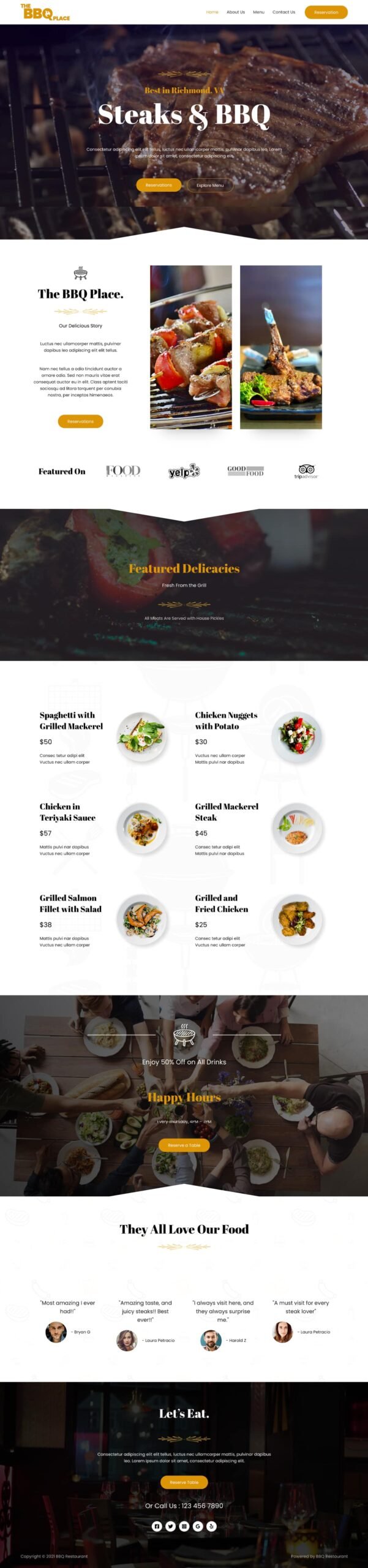 BBQ Restaurant — Restaurant website