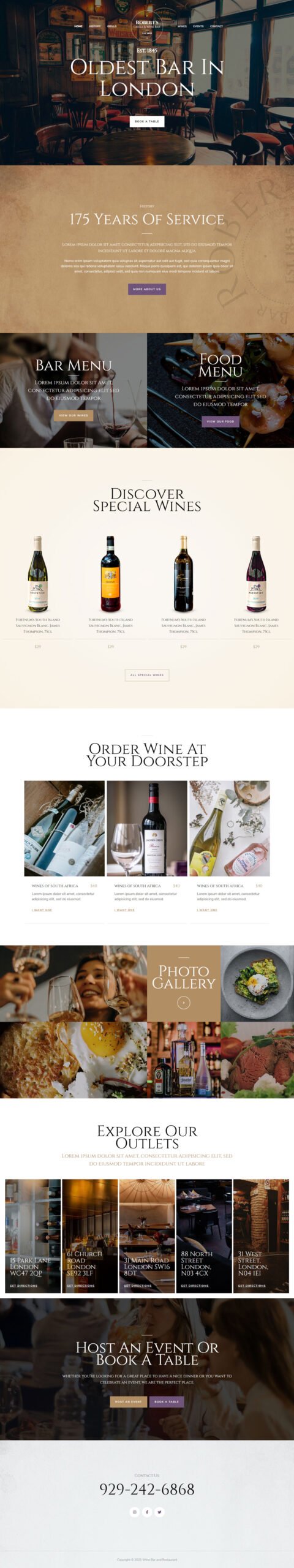 Wine Bar and Restaurant — Business website